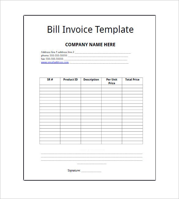 free invoice template printable